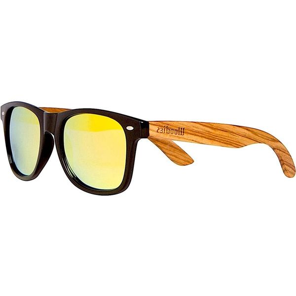 

woodies zebra wood sunglasses with mirror polarized lenses for men and women