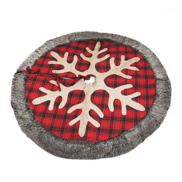 

christmas tree skirt 48 inches large burlap tartan christmas tree skirt with snowflakes faux fur border xmas ornaments1