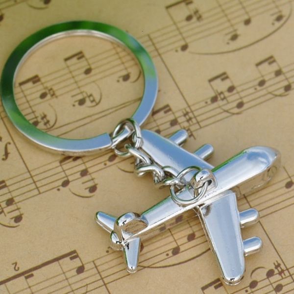 

3d new alloy metal small chain model aircraft keyfob battleplane fighter plane key holder airplane 4styles, Silver
