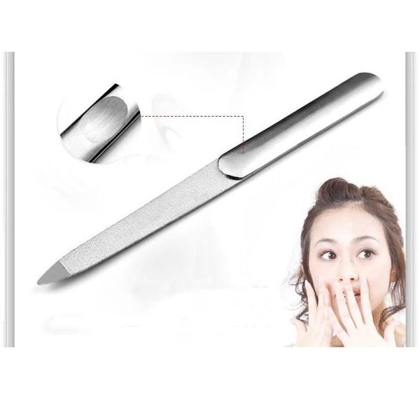 

1piece professional stainless steel nail file buffer double side grinding rod manicure pedicure scrub nail ar qylvov