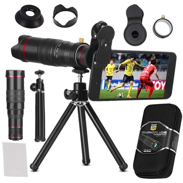 

guangzhou juropin for universal cell phone camera lens 22x optical manual focus telep clip lens kit with mini flexible tripod