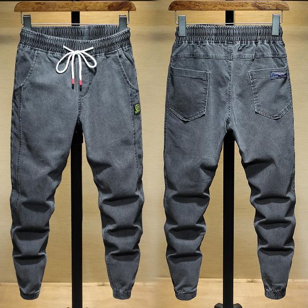 

2020 winter trend denim pants men's loose overalls casual versatile slim stretch dad pants, Blue