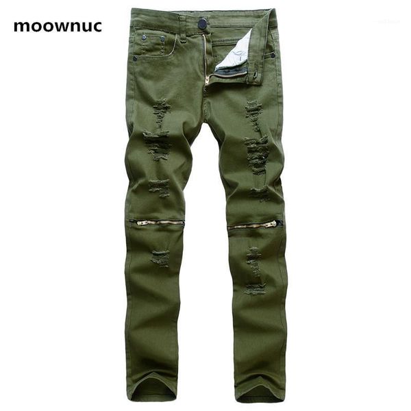 

2021 new style straight slim fit mens denim pants distressed casual men's jeans men fashion broken hole jeans nz0151, Blue