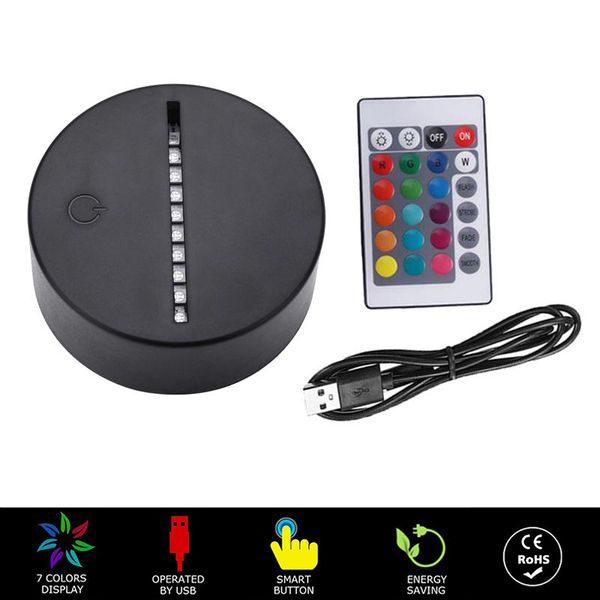 

rgb usb cable touch lamp bases for 3d led night light replacement colorful light base table wedding christmas decor holder
