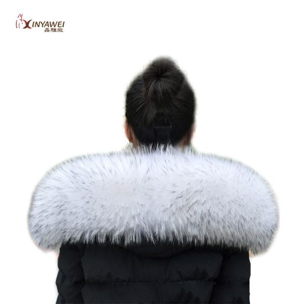 

2021 new fashion winter ladies coat thick warm shawl raccon fur collar scarf collar warm 100% natural fur leather scarf., Blue;gray