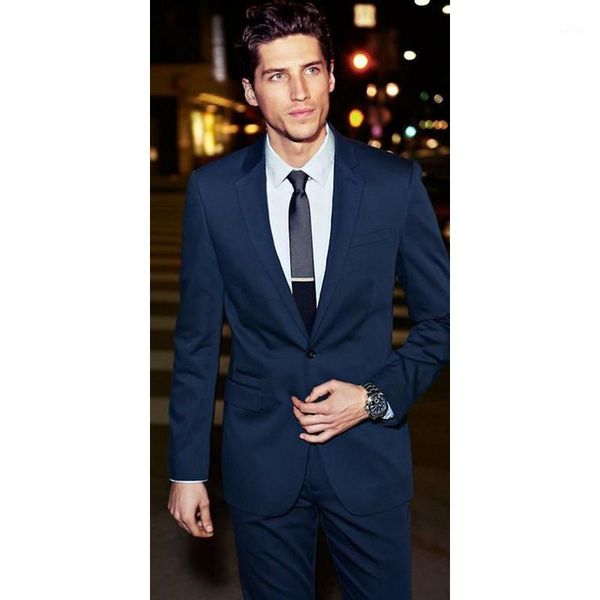 

navy blue 2 pieces slim fit groom tuxedos man business suits groomsman mens suits wedding bridegroom(jacket+pants)1, White;black