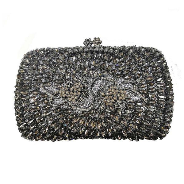 

evening bags 2021 designer crystal ladies clutch bag women party shoulder purse 100% handmade female rhinestone mini clutches1
