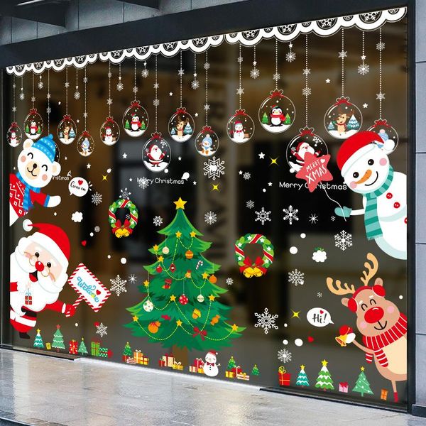 

wall stickers [shijuehezi] father christmas window diy snowflake ornaments decals for living room glass festival decoration