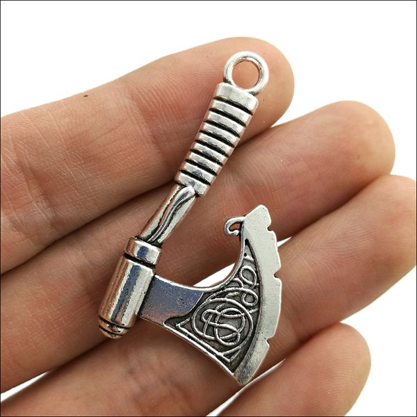 

lot 50pcs axe antique tibetan silver charms pendants for jewelry making diy necklace bracelet earrings pendant 43*24mm dh0795, Bronze;silver