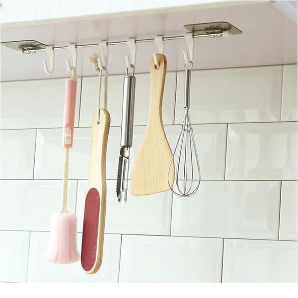 

6 hook suction cup shelf hooks kitchen gabgets cupboard home organizer storage rack pantry chest tools towels hanger bbyfkt