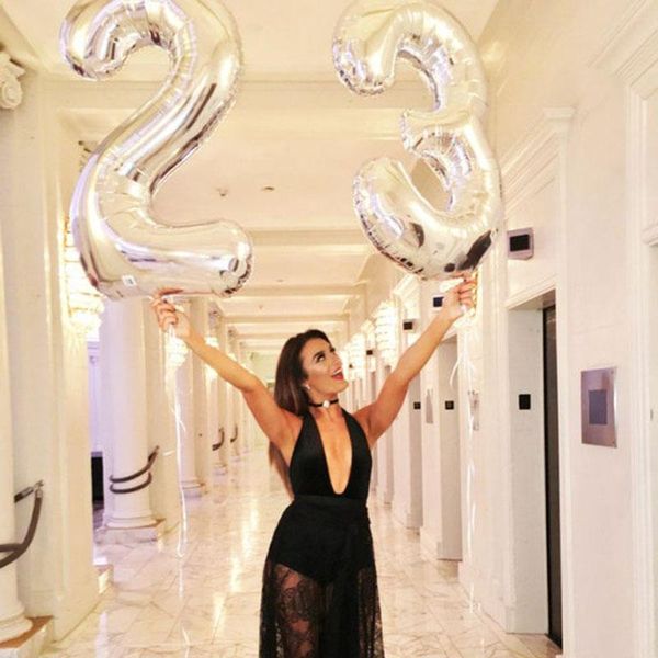 

number balloons any number 30 inch foil 30 silver gold birthday balloon party decor p prop wmthlx