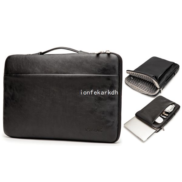 

360° leather protective water resistant kinmac 12.5 inch-13.3 inch lapcase bag sleeve with handle for surface pro,macbook pro qynf o86us