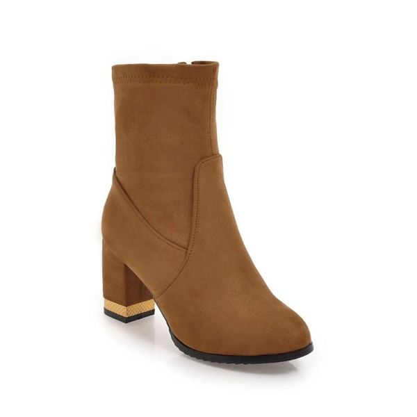 

boots pqecfs big size 32-43 2021 spring & autumn women solid ankle 2 colors, Black
