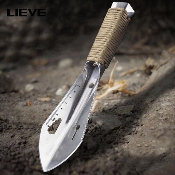 

stainless steel garden shovel spade multi tool weeder with sawtooth hex wrench ruler digging trowel knife spear garden bonsai