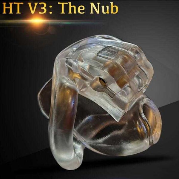 

2022 adultshop nub v3 latest of ht design natural the resin male cock cage with 4 penis ring bondage lock chastity device bdsm toy 4 color 4