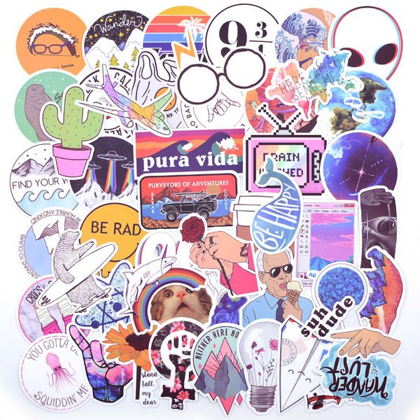 

20 style vsco things 50pcs pack cool pink girl stickers for on the lapfridge phone skateboard suitcase sticker q1215