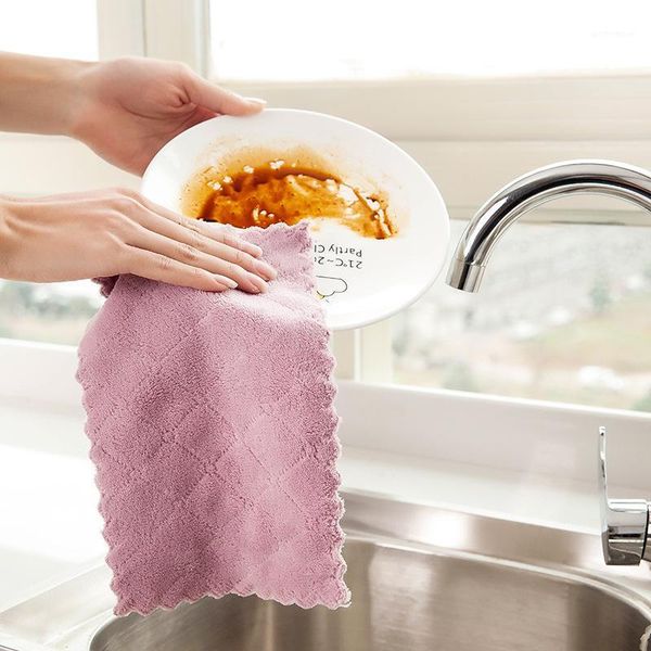 

table napkin kitchen clean scouring pad cloth water-absorbing oil-textile simple design cotton home towel no villi dish towel1