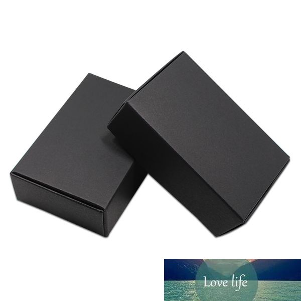 30 pezzi di caramelle pieghevoli nere per confezioni regalo di scatole di cartone Kraft per gioielli artigianali, scatole per avvolgere sapone fatto a mano, decorazioni per feste