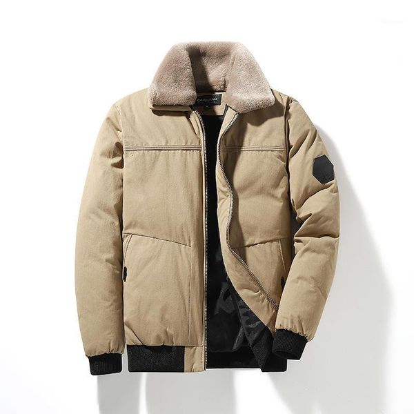 

2019 new casual men bomber jacket winter fur collar men's harajuku jacekts warm zipper winter male parka clothes1, Black