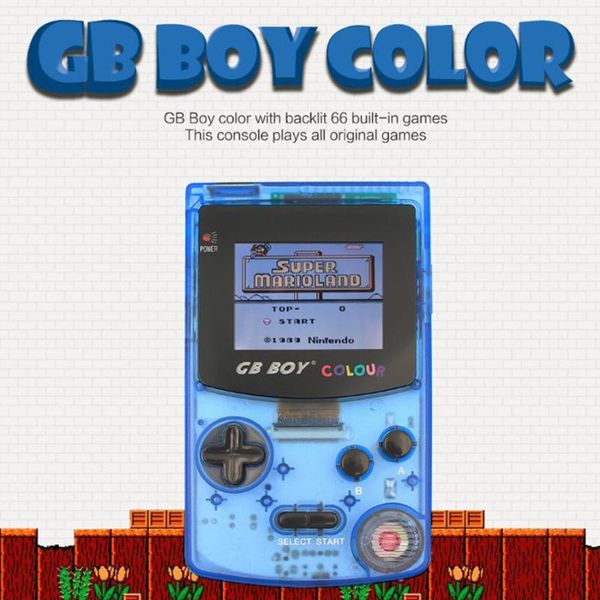 

2020 new gb boy colour color handheld game player 2.7" portable classic game console consoles with backlit 66 built-in games
