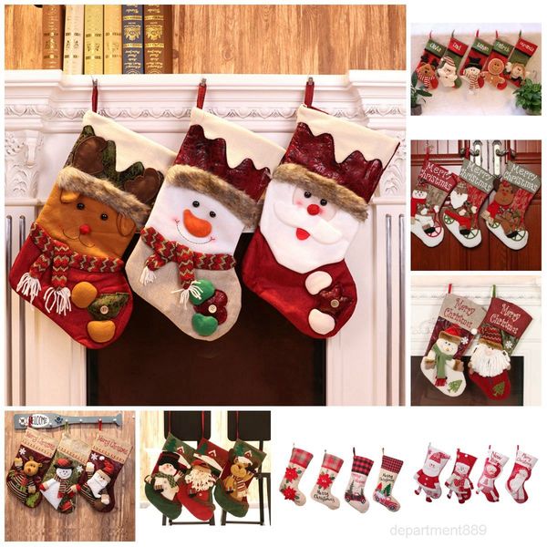 

gift candy bag home tree pendant christmas stocking decoration 8 different styles integration owb1176