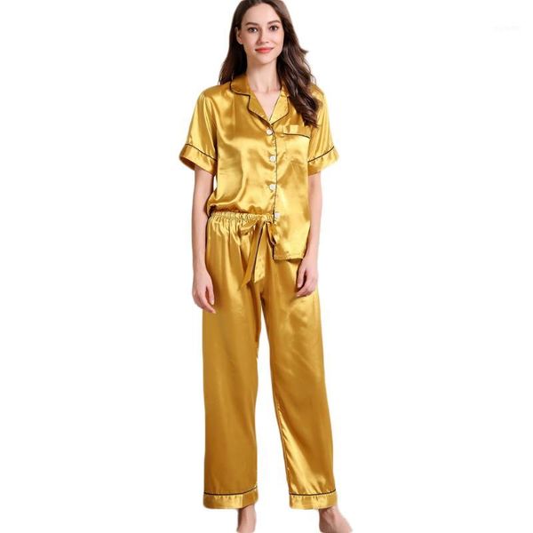 

*womens short sleeve long pants ladies pijama sleepwear pyjamas nightwear set ladies nightgown nachthemd1, Black;red