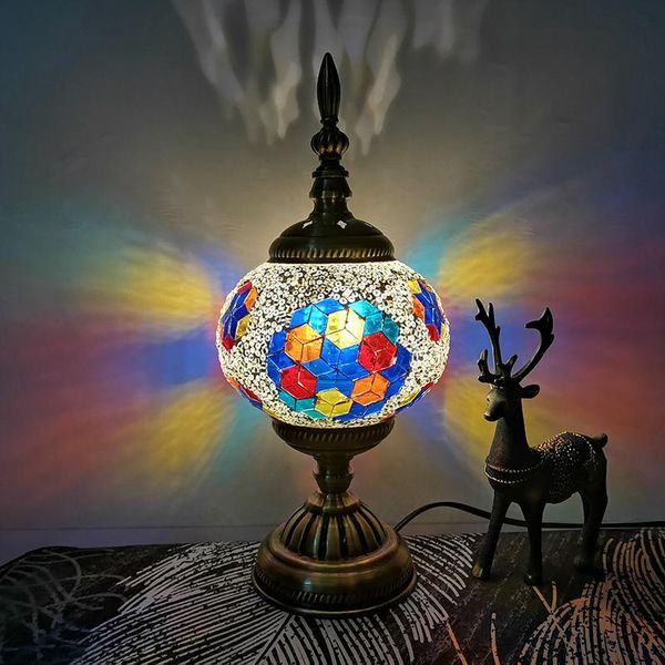 

mosaic table lamp turkish style bedroom study romantic style decoration table lamp