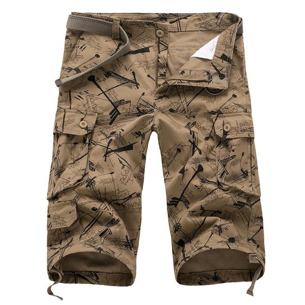 

men's shorts casual men cotton printing fashion style trend man short pants plus size camouflage cropped, White;black