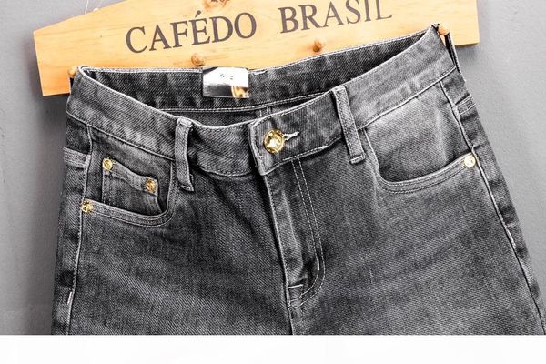 

18" french style fashion men's jeans blue color skinny fit spliced ripped jeans high street destroyed motorcycle moto