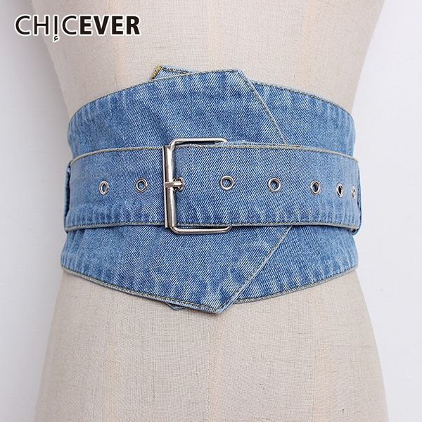 

chicever denim wide belts female high waist vintage women's belt for dresses accessories autumn korean fashion tide y200501, Black;brown