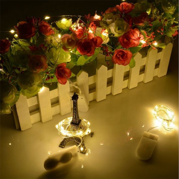 

8vafmicro 2m battery 20leds operated string cr2032 mini light copper silver wire starry led strips for christmas halloween d