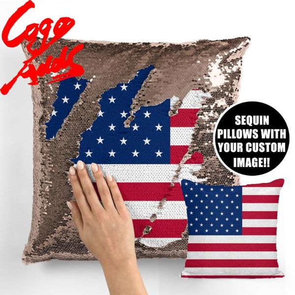 

united states of america home room decoration cushion cover throw pillows reversible mermaid sequin pillow case cover