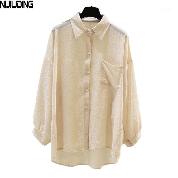 

nijiuding 2020 women's latest summer single-breasted loose fashion mid-length sunscreen clothing sunscreen cardigan jacket1, Black;brown