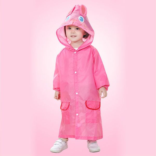 

cartoon animal style raincoat waterproof kids rain gear cute children rainwear student animal style raincoat gift, Red;brown