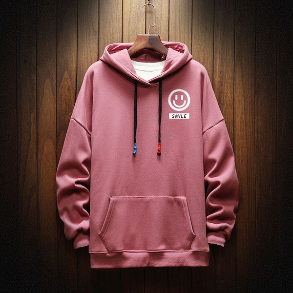 

2021 new big pocket smile face patchwork hoodies usa size sweatshirts streetwear mens hip hop casual pullover hooded male dzwu, Black