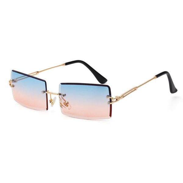 Frameless Diamond Trim 31274 Óculos de sol Senhoras líquidos pequenos óculos de sol quadrados para mulheres na moda sombra 8 cores