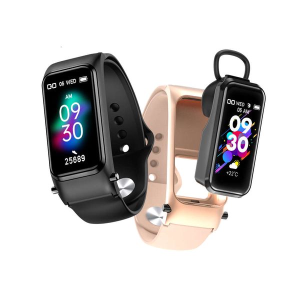 

new smart watch headset two in one exercise heart rate blood prsure waterproof pair of earrings
