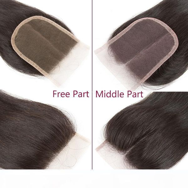 

brazilian virgin hair wefts with closure 3 bundle human hair weave body wave straight and 4x4 lace closure middle part, Black;brown