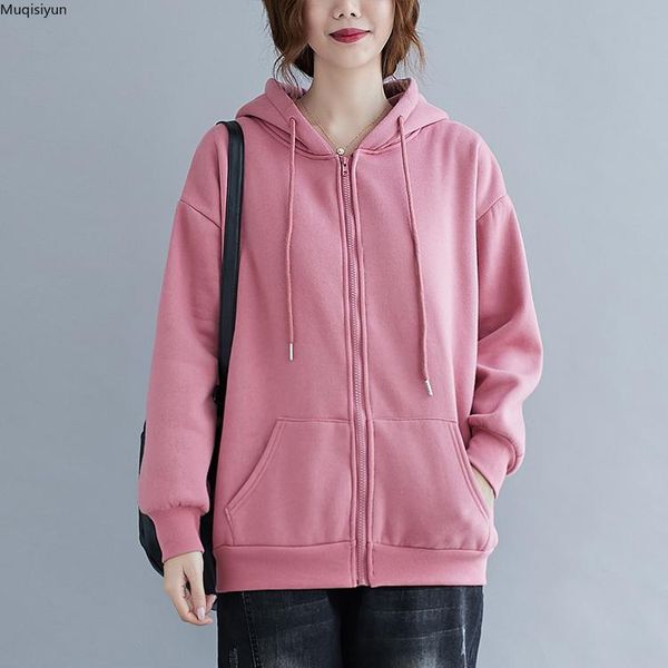 

women's hoodies & sweatshirts plus size women sweatshirt cotton basic full sleeve casual winter o-neck solid 2021 pullover s3595, Black