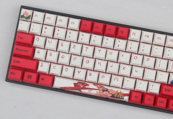 

117-key carp theme keycaps xda profile pbt dye-sublimated for cherry mx switches of mechanical keyboard1