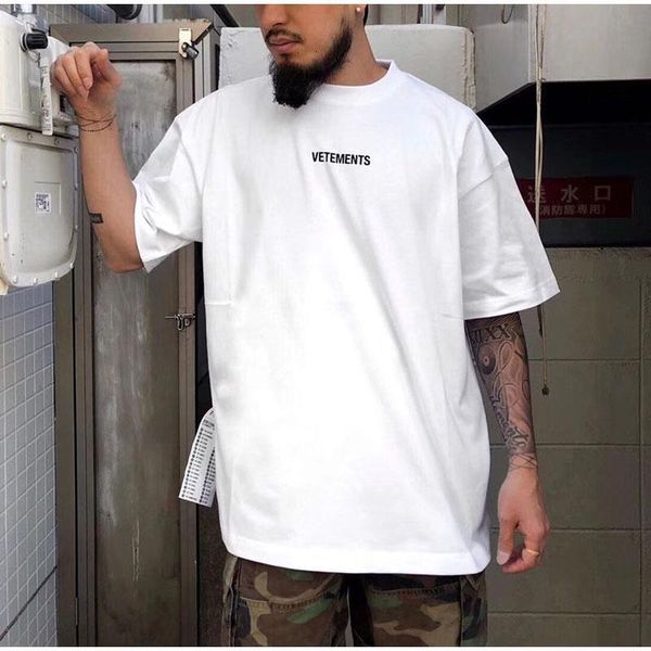 

black white vetements t-shirts women men1:1 oversize cotton vetements tee embroidery vetements t shirt drop shipping, White;black