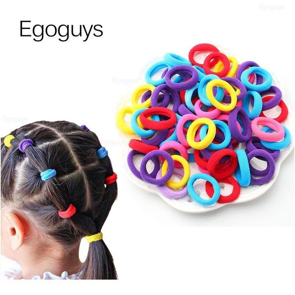 

10pcs/set girls colorful nylon small elastic hair bands children ponytail holder rubber bands headband kids hair acc qylskk