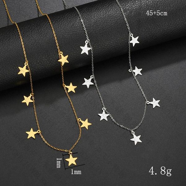 

pendant necklaces stainless steel gold silver color star necklace women jewelry choker collares colier femme temperament pendants birthday g
