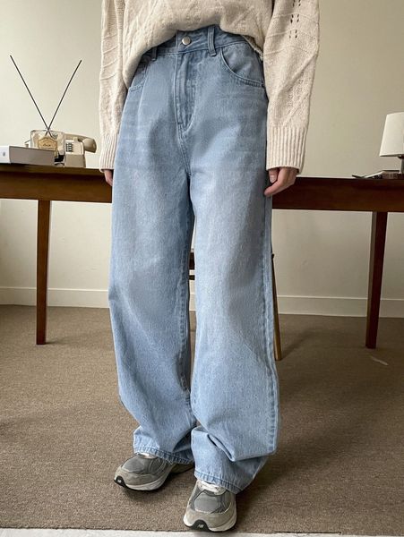 

dazy high waist washed boyfriend jeans 89wg#, Blue