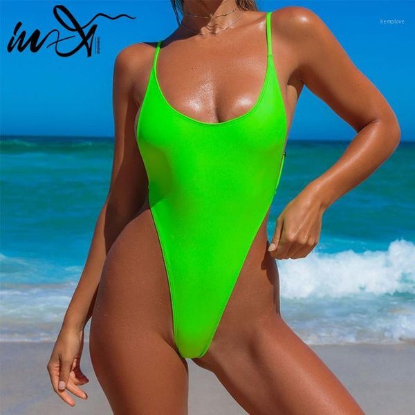 

in-x thong one piece swimsuit neon bikini 2019 high cut swimwear women monokini backless bodysuit one-piece suit beach wear1, White;black