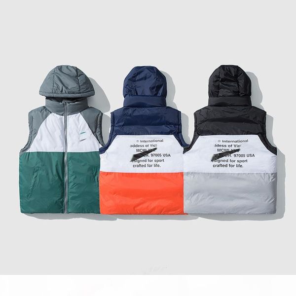 

2020 designer men down vest cotton goose parkas winter jacket veste homme de luxe fashion classic mens warm coat clothes, Black;white