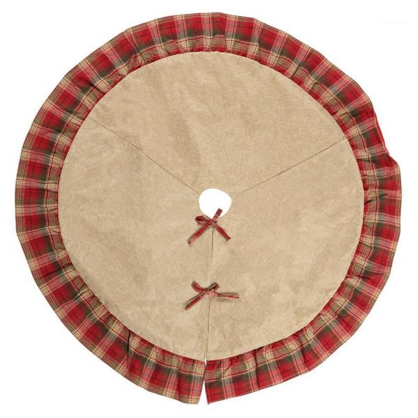 

new 2020 christmas tree skirt lattice design xmas tree apron holiday decorations1