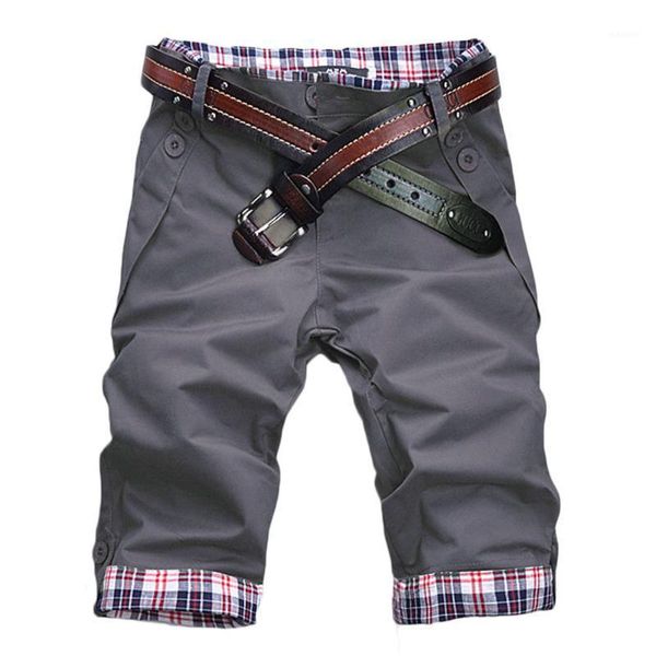 

2020 new mens shorts fitness casual short pants shorts men's pocket sports knee length vintage1, White;black