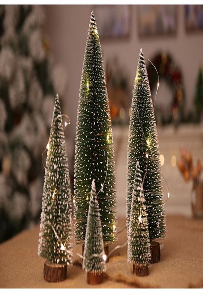 

luanqi mini christmas tree decor pine needle flocking stained cedar deskchristmas ornaments diy shooting props scene xmas wmtdgx