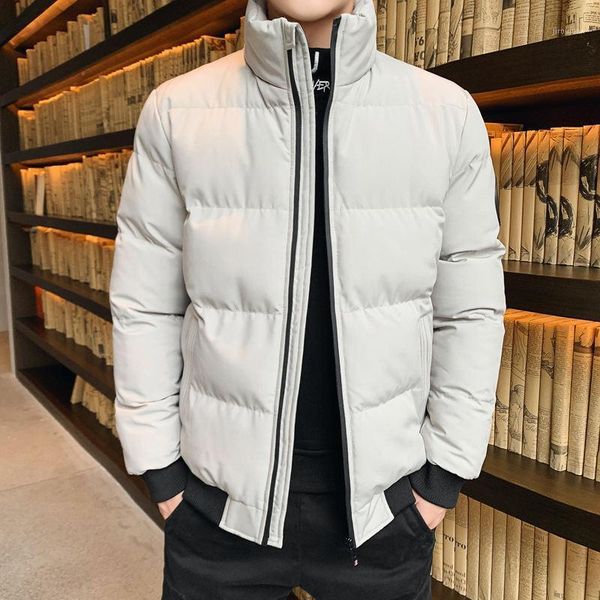 

boutique men's brief paragraph han edition cultivate morality leisure cotton-padded jacket young men favors more wind coat coat1, Black